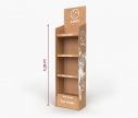 Regaldisplay 41,2x26x131 - Braun mit weißem Aufdruck | Window2Print