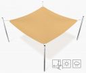 Rechteckiges Sonnensegel - wasserabweisend - Beige - Window2Print