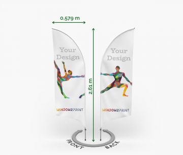 Alu beidseitig bedruckt Beachflag Bend S - Window2Print