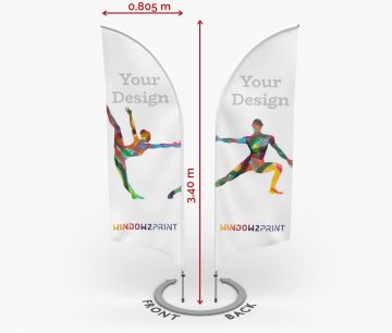 Alu beidseitig bedruckt Beachflag Bend M - Sublimationsdruck - Window2Print