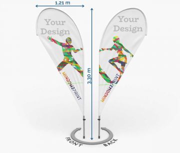 Classic beidseitig bedruckt Beachflag Drop L - Window2Print