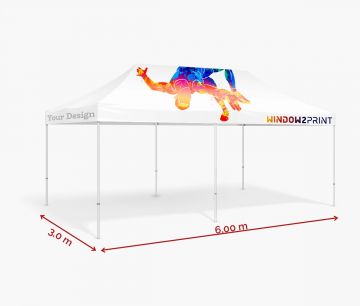 Faltpavillon groß 3 x 6 m mit Dach I Window2Print
