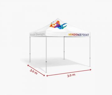 Faltpavillon medium 3 x 3 m mit Dach - Window2Print
