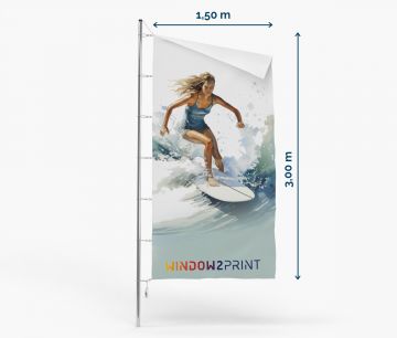Fan-Fahnen kaufen 150x300 mit Karabinerhaken | Window2Print