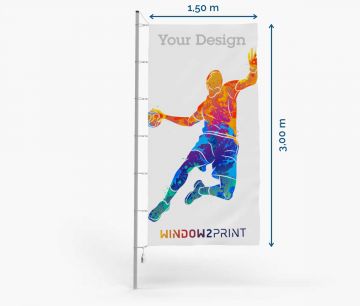 Hissfahne - Polyester - 150 x 300 cm - mit Karabinerhaken I Window2Print