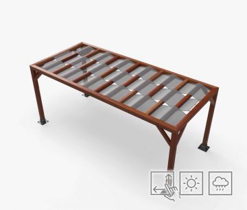 Lamellen Überdachung Premium - wasserabweisend - Grau - W2P