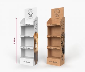 Regal aus Karton 41,5x28,5x131 - Regaldisplays Leo | W2P