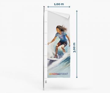 Sportfahnen 100x300 cm - mit Karabinerhaken - Fan Zone | Window2Print 