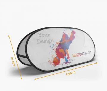 Pop-Up ovale Beachbanner  250 x 100 cm I Window2Print