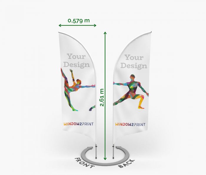Alu beidseitig bedruckt Beachflag Bend S - Window2Print