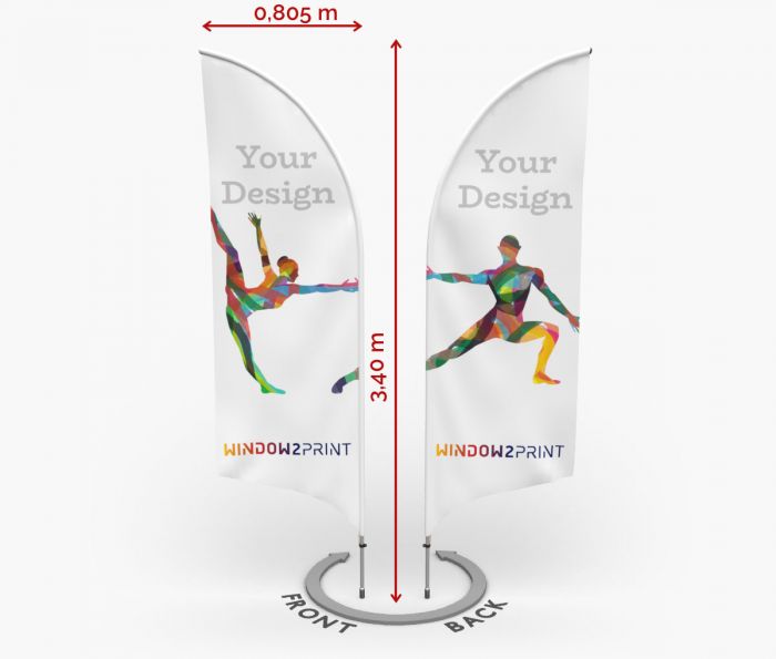 Alu beidseitig bedruckt Beachflag Bend M - Sublimationsdruck - Window2Print