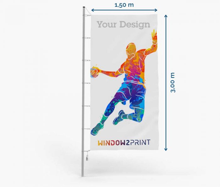 Hissfahne - Polyester - 150 x 300 cm - mit Karabinerhaken I Window2Print