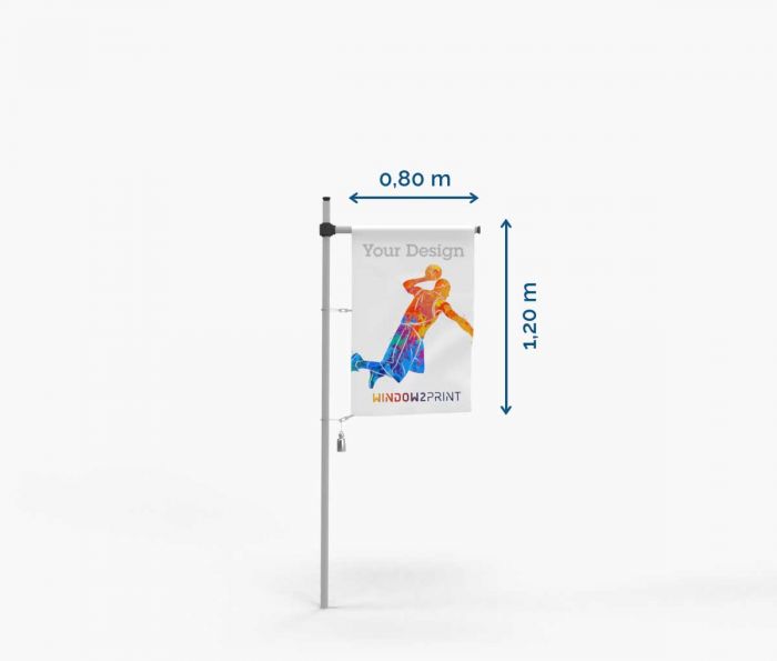 Hissfahne - Polyester 115g - 80 x 120 cm - mit Hohlsaum und Karabinerhaken I Window2Print