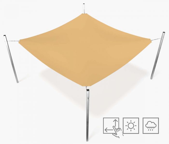 Rechteckiges Sonnensegel - wasserabweisend - Beige - Window2Print