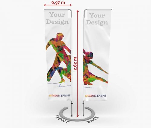 Alu beidseitig bedruckt Beachflag Quadratic M - Window2Print