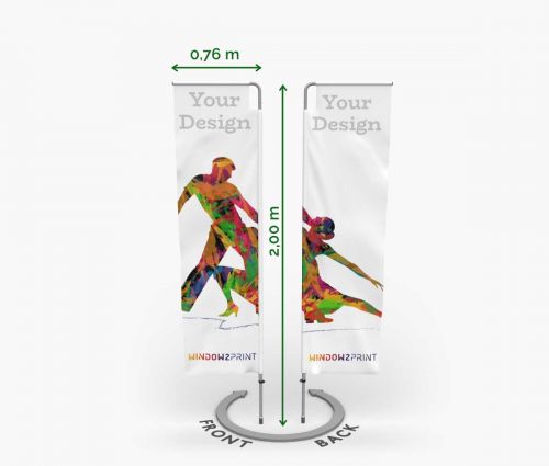 Alu beidseitig bedruckt Beachflag Quadratic S - Window2Print