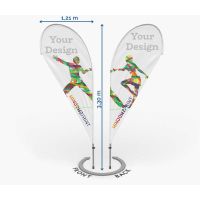 Classic beidseitig bedruckt Beachflag Drop L - Window2Print
