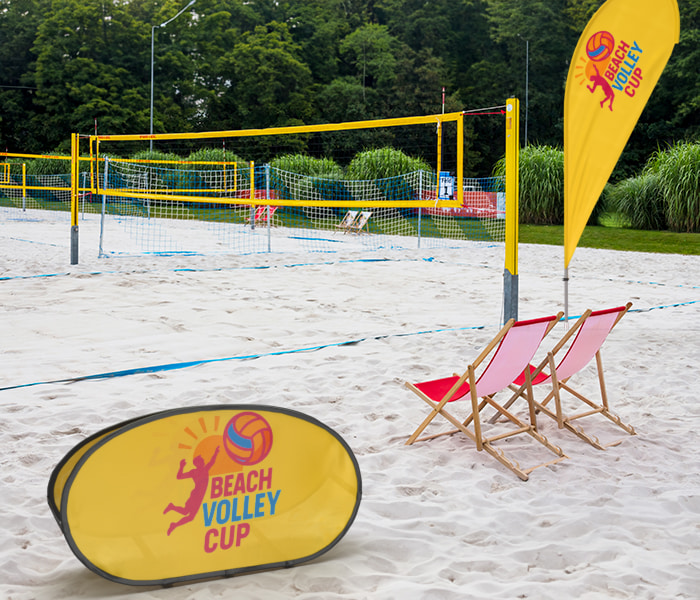 Effizienter Einsatz von Werbesystemen bei Beachvolleyball-Turnieren